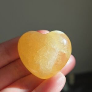 Orange Calcite Puffy Heart